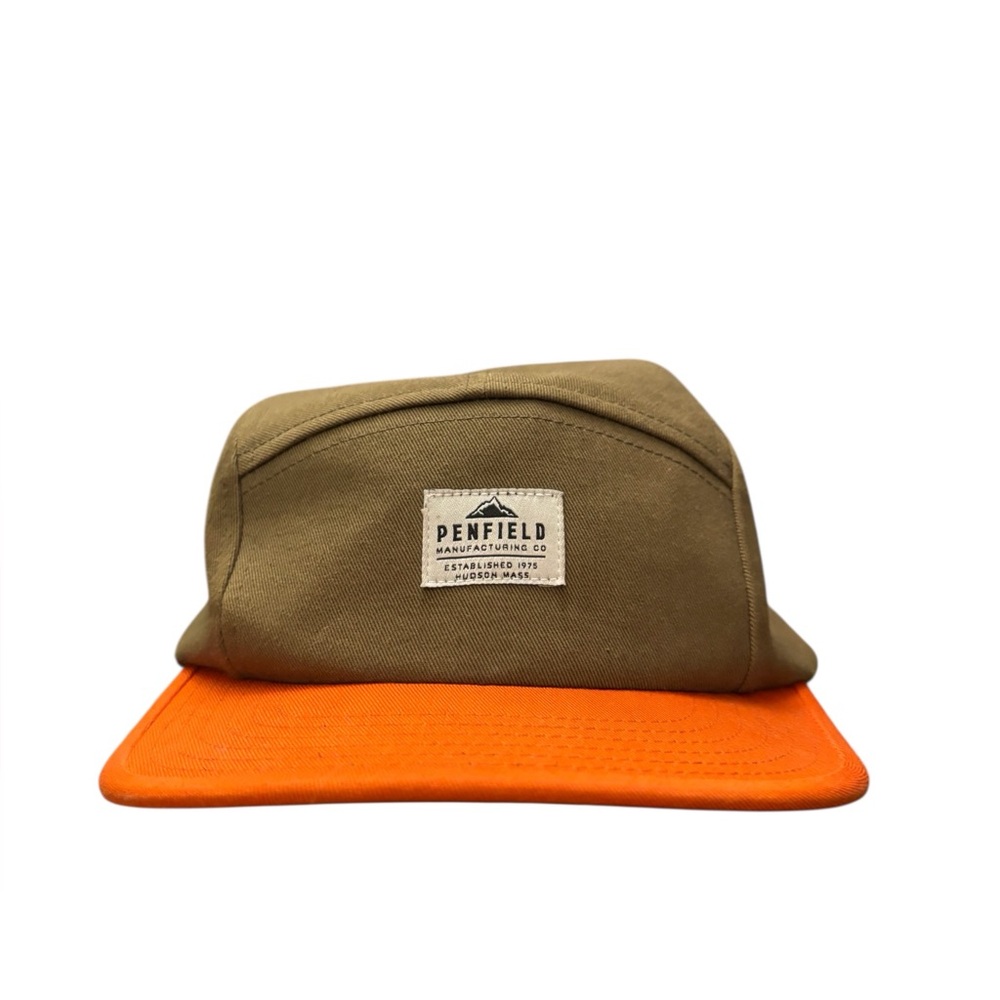Penfield Olive and Orange 5-Panel Camp Cap